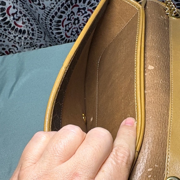 Vintage Christian Dior Honeycomb Chain Crossbody Bag - Brown & Tan - Picture 9 of 11